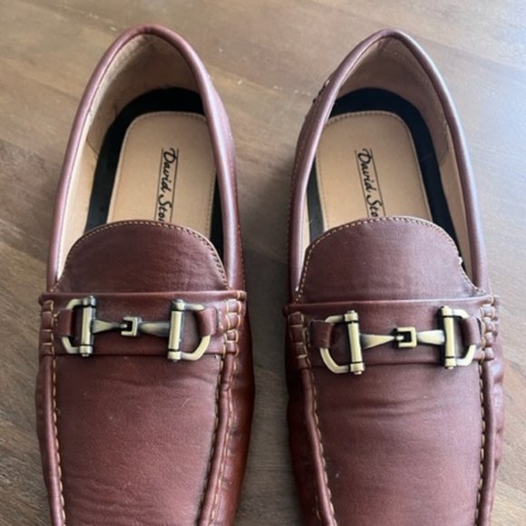 David Stone Men’s Loafers Slip On‎ Shoes Size 9.5 Brown w/Buckle Accent 045668 - Picture 2 of 7